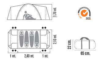 Medidas Carpa Iglu Samara 4P
